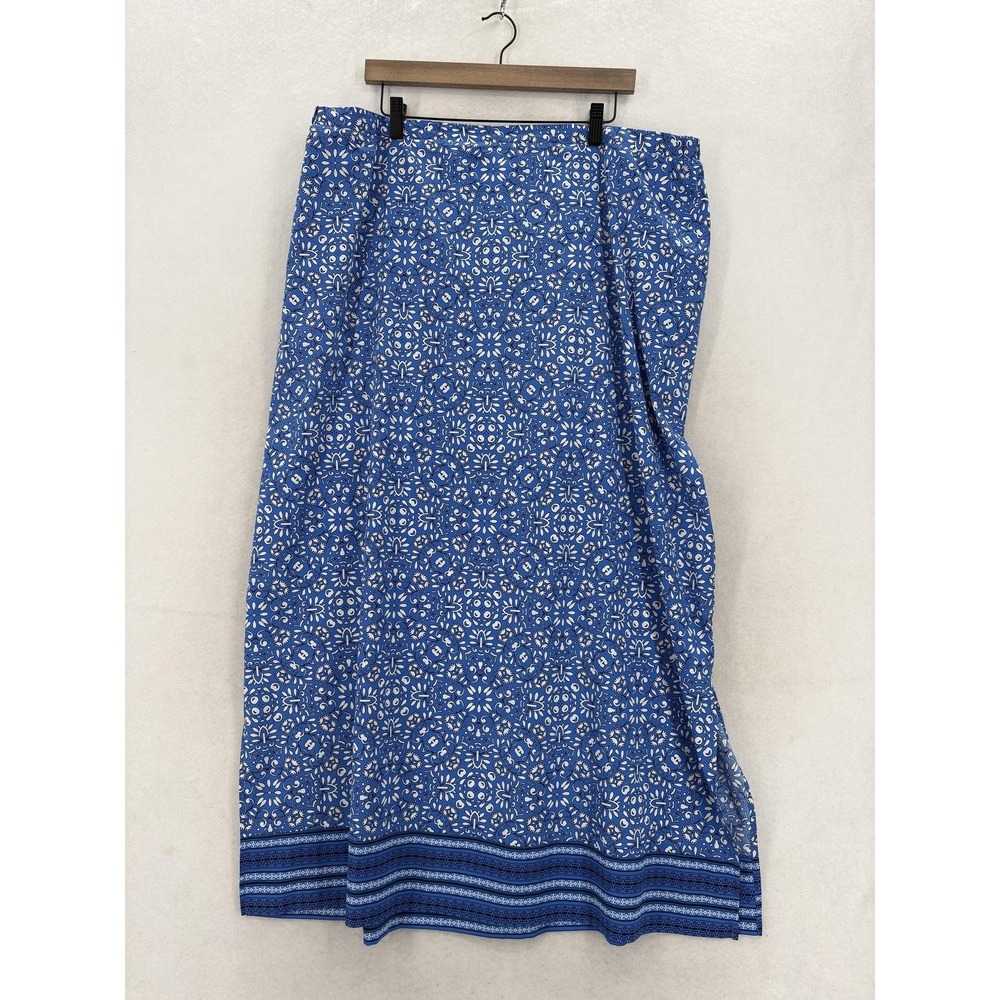 Coolibar Monte Carlo Maxi Skirt Womens 2XL Blue Floral UPF 50+ Travel Summer
